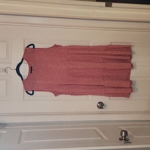 Coral with white dot dress